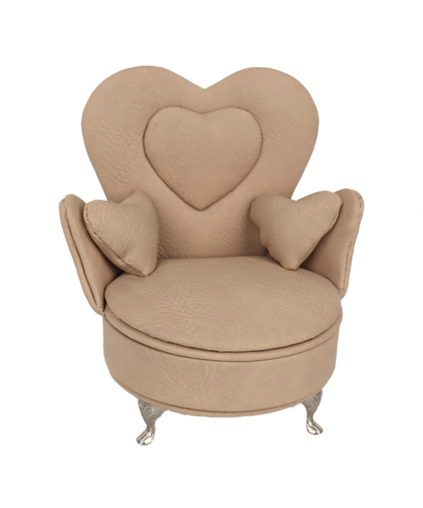 Joyero Polipiel C/espejo Beige Sillon 15.5x12x18cm