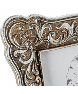 Portafotos Resina 15x20cm Plateado Ext:21,5x2x26cm