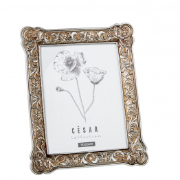 Portafotos Resina 15x20cm Plateado Ext:21,5x2x26cm