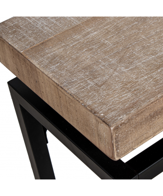 Mesa Entrada Madera C/patas Metal 80x25x80cm