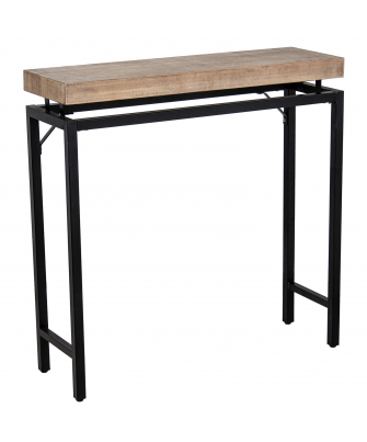 Mesa Entrada Madera C/patas Metal 80x25x80cm