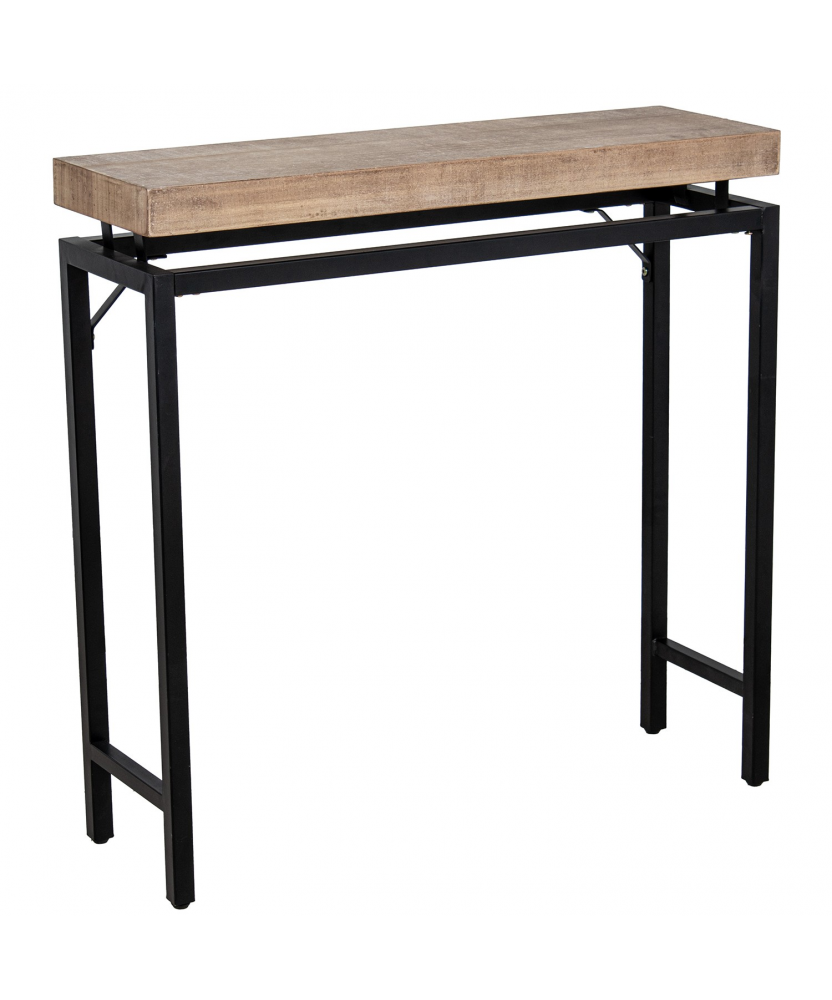 Mesa Entrada Madera C/patas Metal 80x25x80cm