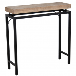 Mesa Entrada Madera C/patas Metal 80x25x80cm