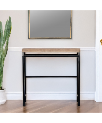 Mesa Entrada Madera C/patas Metal 80x25x80cm