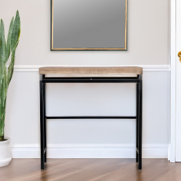 Mesa Entrada Madera C/patas Metal 80x25x80cm