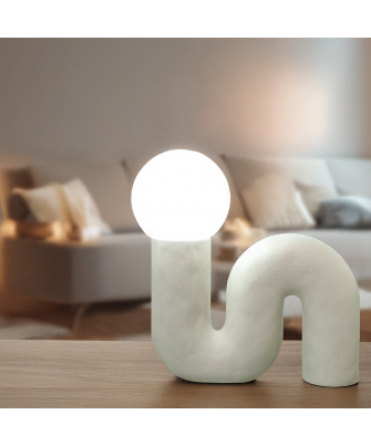 Lampara Sobremesa Ceramica Blanca 1xg9 No Incluida 30x12x30.5cm