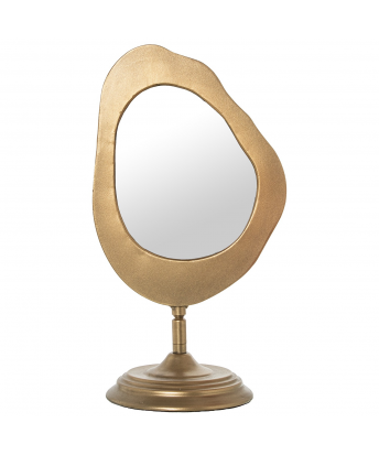 Espejo Sobremesa Metal Dorado 22x16x38cm