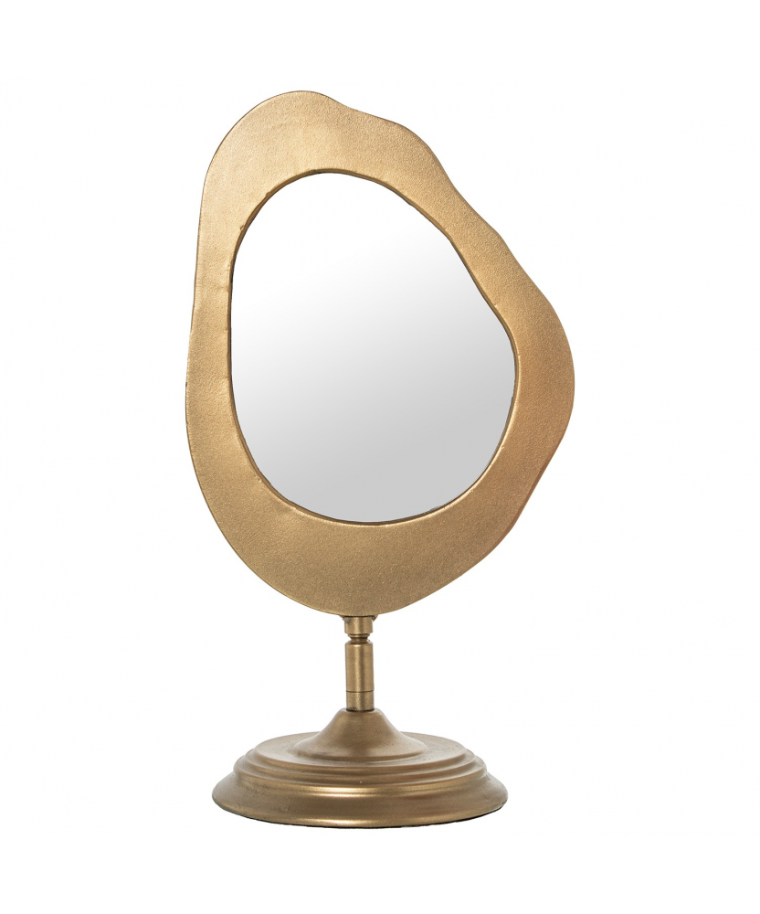 Espejo Sobremesa Metal Dorado 22x16x38cm