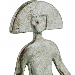 Figura Menina 23cm Resina Plateada 20x10x23cm