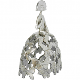 Figura Menina 23cm Resina Plateada 20x10x23cm