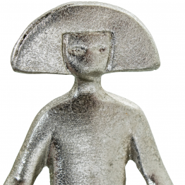 Figura Menina 18cm Resina Plateada 16x9x18cm