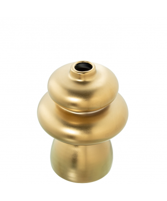 Jarron Ceramica Abstracto 20cm Oro Mate Ø15x20cm