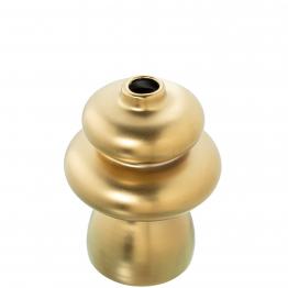 Jarron Ceramica Abstracto 20cm Oro Mate Ø15x20cm