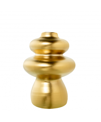 Jarron Ceramica Abstracto 20cm Oro Mate Ø15x20cm