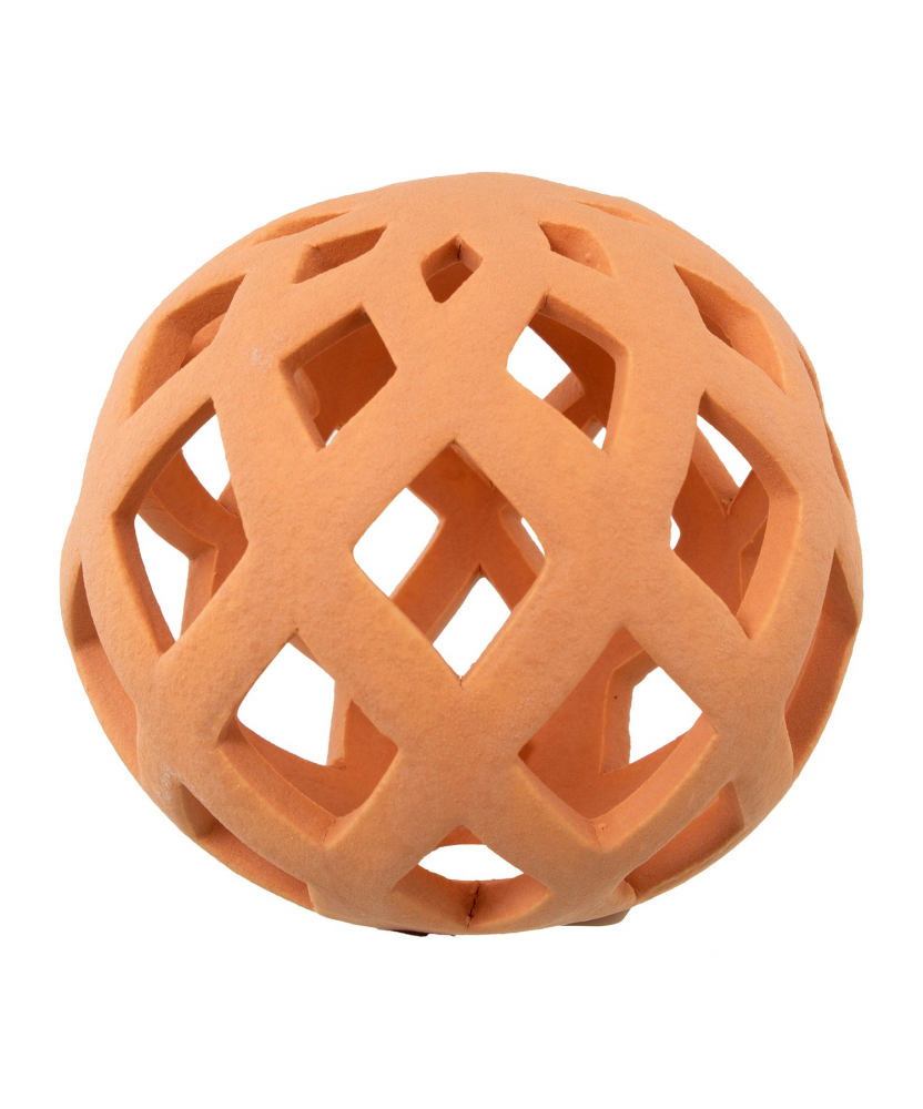 Set 2 Bolas Ceramica Calada 10cm Marron Teja Ø10cm