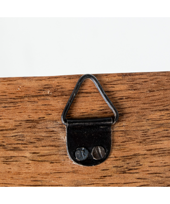 Perchero Pared Madera Mango C/2 Ganchos Latón/madera Mango 29x7x11cm