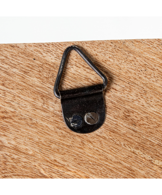 Perchero Pared Madera Mango C/4 Ganchos Latón/madera Mango 45x7,5x7m