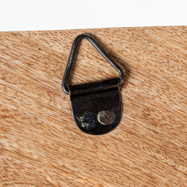 Perchero Pared Madera Mango C/4 Ganchos Latón/madera Mango 45x7,5x7m