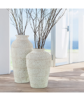 Jarrón Cerámica Blanca Ø21x43cm