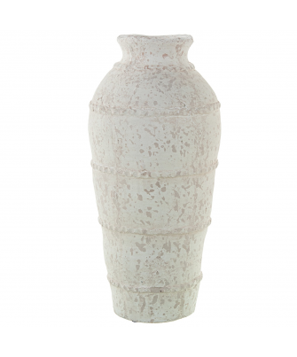 Jarrón Cerámica Blanca Ø21x43cm