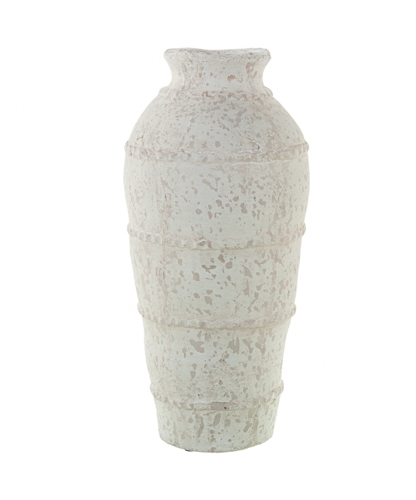 Jarrón Cerámica Blanca Ø21x43cm