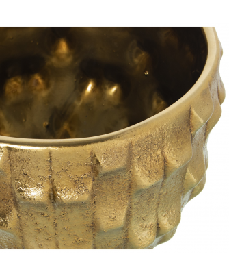 Set 2 Maceteros Cerámica Oro Ø28x23+ø21x18cm