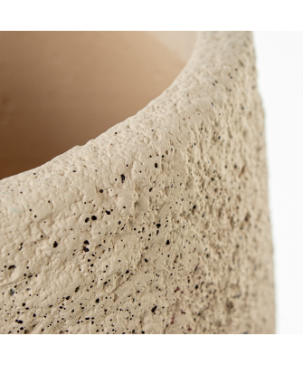 Set 2 Maceteros Cerámica Crema Ø17x20cm+ø11x13cm