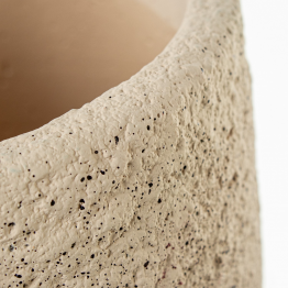 Set 2 Maceteros Cerámica Crema Ø17x20cm+ø11x13cm