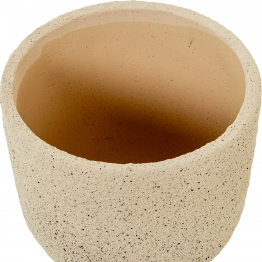 Set 2 Maceteros Cerámica Crema Ø17x20cm+ø11x13cm