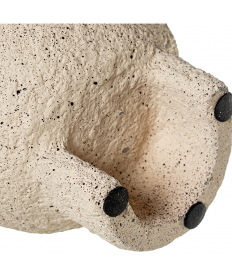 Set 2 Maceteros Cerámica Crema Ø17x20cm+ø11x13cm