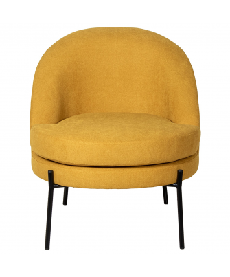 Sillon Tela Mostaza Patas Metal Negro 78x71x73 Cm