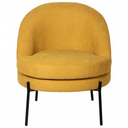 Sillon Tela Mostaza Patas Metal Negro 78x71x73 Cm