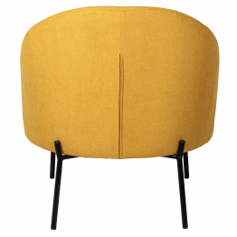 Sillon Tela Mostaza Patas Metal Negro 78x71x73 Cm