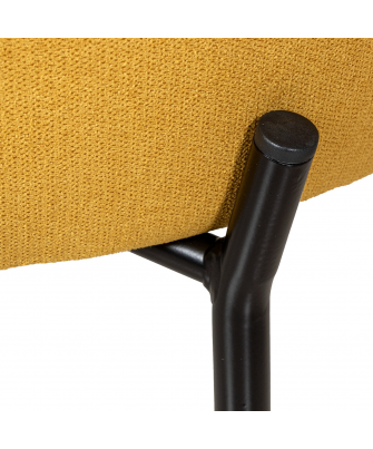 Sillon Tela Mostaza Patas Metal Negro 78x71x73 Cm