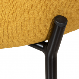 Sillon Tela Mostaza Patas Metal Negro 78x71x73 Cm