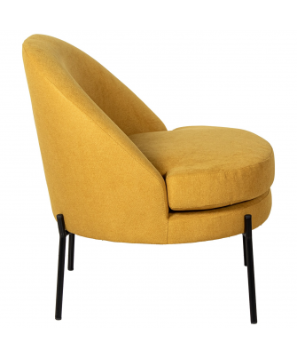Sillon Tela Mostaza Patas Metal Negro 78x71x73 Cm