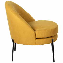 Sillon Tela Mostaza Patas Metal Negro 78x71x73 Cm