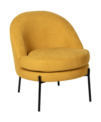 Sillon Tela Mostaza Patas Metal Negro 78x71x73 Cm