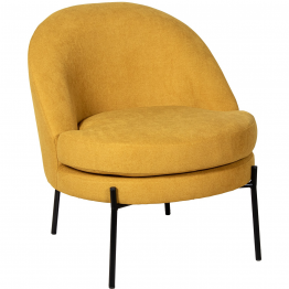 Sillon Tela Mostaza Patas Metal Negro 78x71x73 Cm