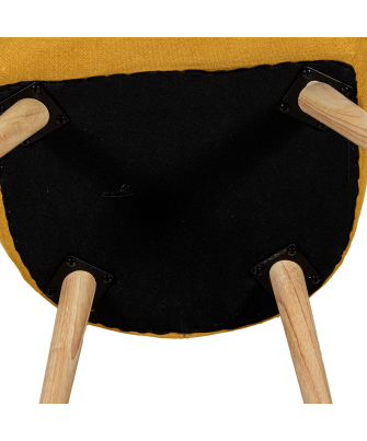 Sillon Tela Mostaza Patas Madera 65x71x99 Cm
