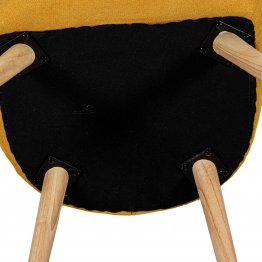 Sillon Tela Mostaza Patas Madera 65x71x99 Cm