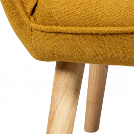Sillon Tela Mostaza Patas Madera 65x71x99 Cm