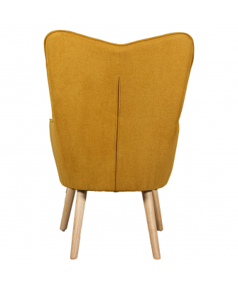 Sillon Tela Mostaza Patas Madera 65x71x99 Cm