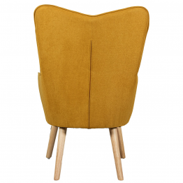 Sillon Tela Mostaza Patas Madera 65x71x99 Cm