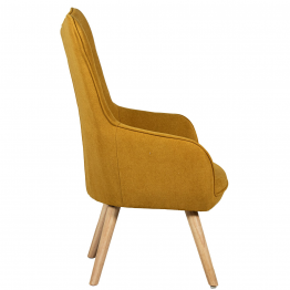 Sillon Tela Mostaza Patas Madera 65x71x99 Cm