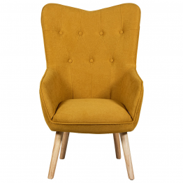 Sillon Tela Mostaza Patas Madera 65x71x99 Cm
