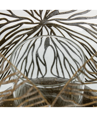 Portavelas Metal Dorado Ø13x16cm