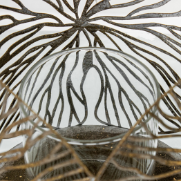 Portavelas Metal Dorado Ø13x16cm