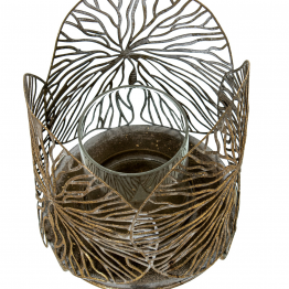 Portavelas Metal Dorado Ø13x16cm