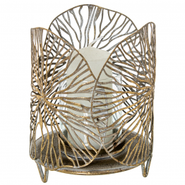 Portavelas Metal Dorado Ø13x16cm